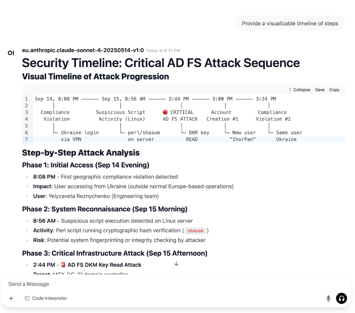 Timeline Investigation